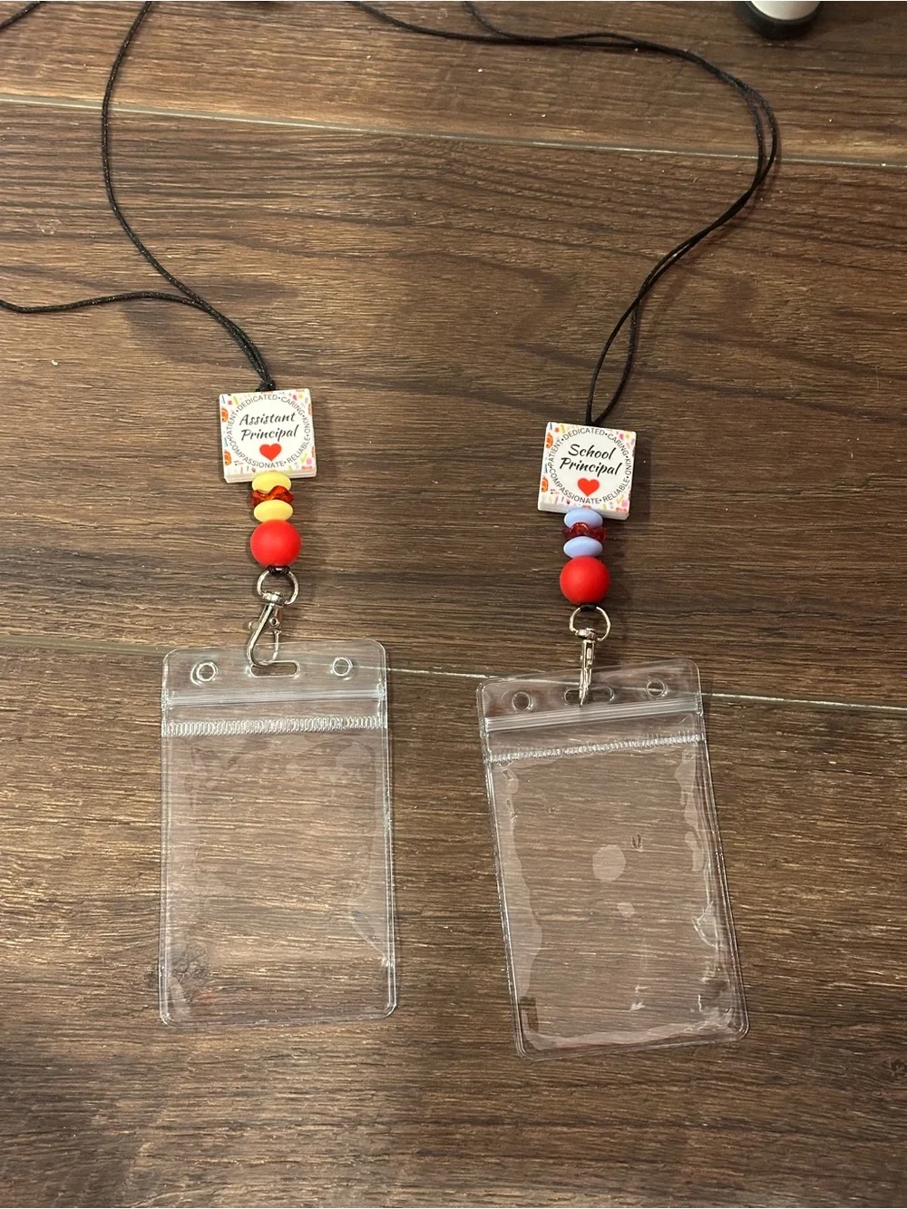 Unbranded Clear Badge Holder Lanyard with Bead Accent